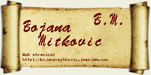 Bojana Mitković vizit kartica